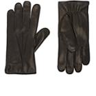 Barneys New York Men's Fur-lined Leather Gloves-black
