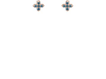 Lodagold Women's Cross Stud Earrings