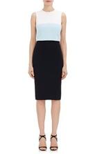 Narciso Rodriguez Colorblocked Cady Sheath Dress-colorless