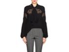 Givenchy Women's Scarf-neck Lace-inset Silk Blouse
