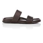 Barneys New York Men's Double-band Leather Slide Sandals - Brown