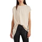 Rick Owens Women's Ruched-back Mixed-knit Cotton Sweater - Natural