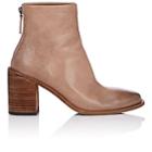 Marsll Women's Distressed Leather Ankle Boots-beige, Tan