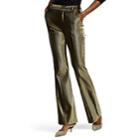 Area Women's Lam Flared Trousers - Gold