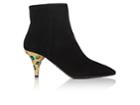 Prada Women's Jeweled-heel Suede Ankle Boots