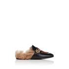 Gucci Men's Princetown Embroidered Leather Slippers - Black