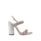 Gucci Women's Crystal-embellished Leather Slingback Sandals - Silver
