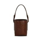 Co Women's Crocodile-stamped Leather Bucket Bag - Brown