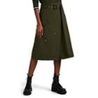 Derek Lam Women's Cotton Poplin Belted Wrap Skirt - Green
