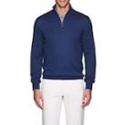 Barneys New York Men's Mlange Wool Quarter-zip Sweater-blue
