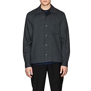 Acne Studios Men's Mlange Cotton Flannel Shirt-gray