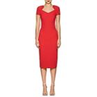 Zac Posen Women's Bonded Crepe Fitted Sheath Dress-red