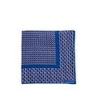 Lanvin Men's Geometric-print Silk Pocket Square - Blue