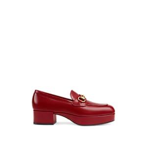 Gucci Women's Leather Platform Loafers - Red