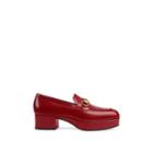 Gucci Women's Leather Platform Loafers - Red