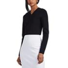 Narciso Rodriguez Women's Ribbed Zip-front Crop Sweater - Black