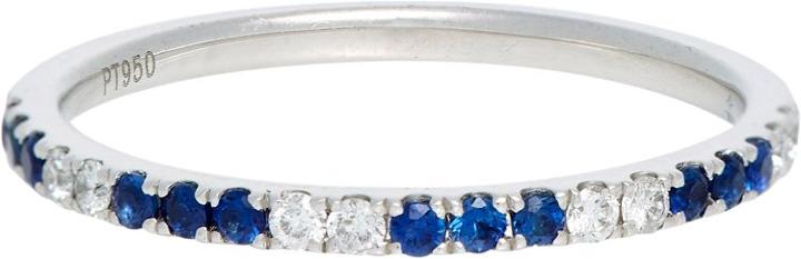 Zoe Diamond & Sapphire Half Eternity Ring-colorless