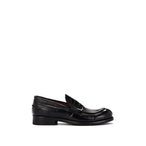Barneys New York Men's Leather College Loafers - Black