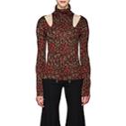 Chlo Women's Baroque-print Knit Cutout Sweater-red Pat.