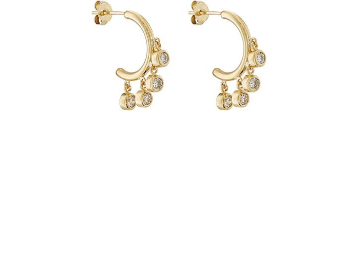 Jennifer Meyer Women's White-diamond-tipped Half-hoop Earrings