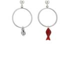 Pamela Love Women's Delphine Mismatched Hoop Earrings-red