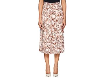 Victoria Beckham Women's Wood-print Twill Midi-skirt
