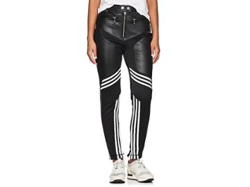 Adidas Originals By Alexander Wang Women's Leather-embellished Jersey Trousers