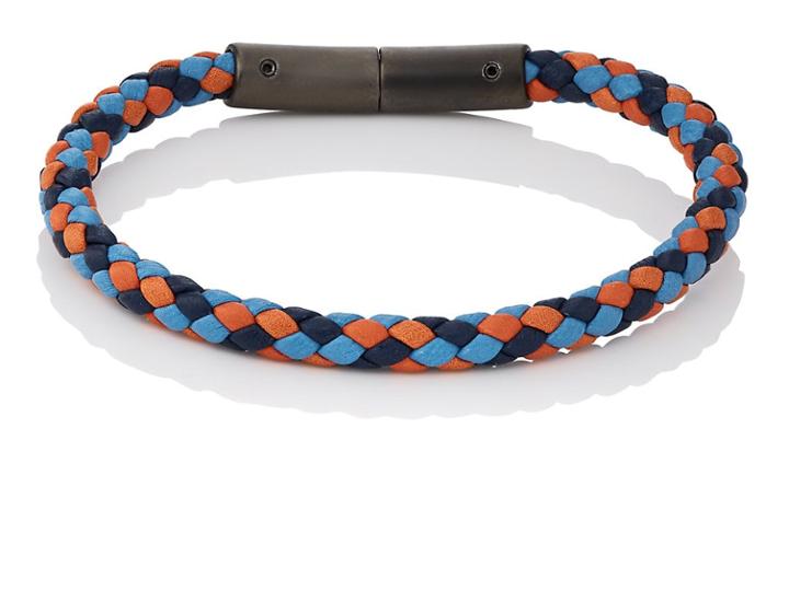 Prada Men's Braided Leather Bracelet