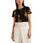 Proenza Schouler Women's Rose-print Cotton T-shirt - Yellow