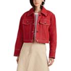 Colovos Women's Topstitched Denim Jacket - Red