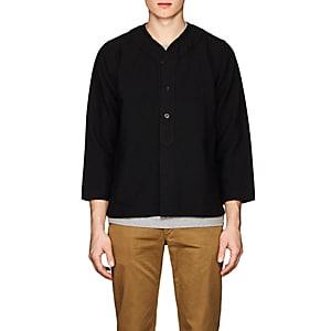 Visvim Men's Linen-blend Baseball Shirt-black