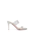 Christian Louboutin Women's Just Nothing Patent Leather & Pvc Mules - Silver