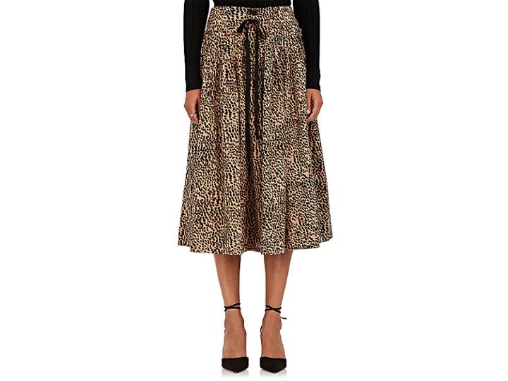 Ulla Johnson Women's Evelyn Cheetah-print Cotton Poplin Midi-skirt