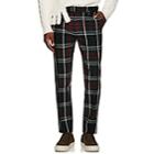 Undercover Men's Plaid Wool Skinny Trousers-green