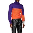 Landlord Men's Colorblocked Mohair-blend Turtleneck Sweater - Purple