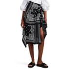 Sacai Women's Bandana-print Buckled Wrap Skirt - Black