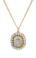 Renee Lewis Pearl-bordered Shake Pendant Necklace-colorless