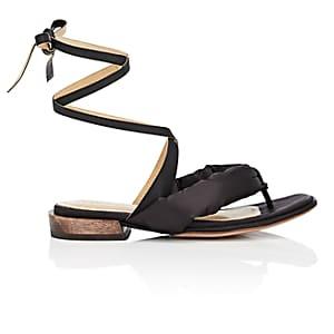 Mari Giudicelli Women's Hana Satin & Leather Sandals-black