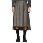 Thom Browne Men's Pleated Wool Fresco Skirt-gray