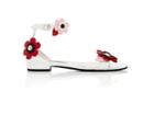 Prada Women's Flower-appliqud Patent Leather Sandals