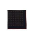Bigi Men's Medallion-print Wool Pocket Square - Navy