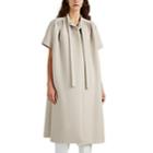 Narciso Rodriguez Women's Wool Tieneck Short-sleeve Coat - Light Gray