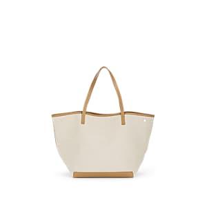 The Row Women's Park Extra-large Leather-trimmed Canvas Tote Bag - Nat, Bronze Brn