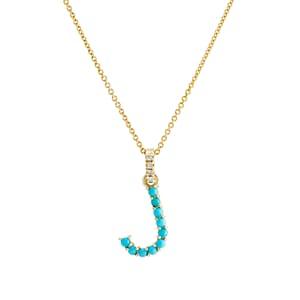 Jennifer Meyer Women's J Pendant Necklace-turquoise