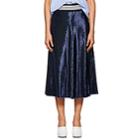 Robert Rodriguez Women's Striped-waist Sequin Midi-skirt-navy
