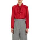 Barneys New York Women's Silk Tieneck Blouse-red