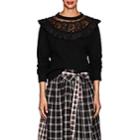 Marc Jacobs Women's Lace-inset Cotton Fleece Sweatshirt-black