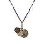 Miracle Icons Men's Beaded Pendant Necklace-blue