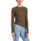 Helmut Lang Women's Rib-knit Cotton Fitted Top - Dk. Green