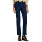 Chlo Women's Contrast-stitched Slim Flared Jeans - Blue